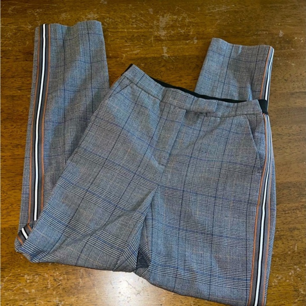 M&S side striped checkered pants size small